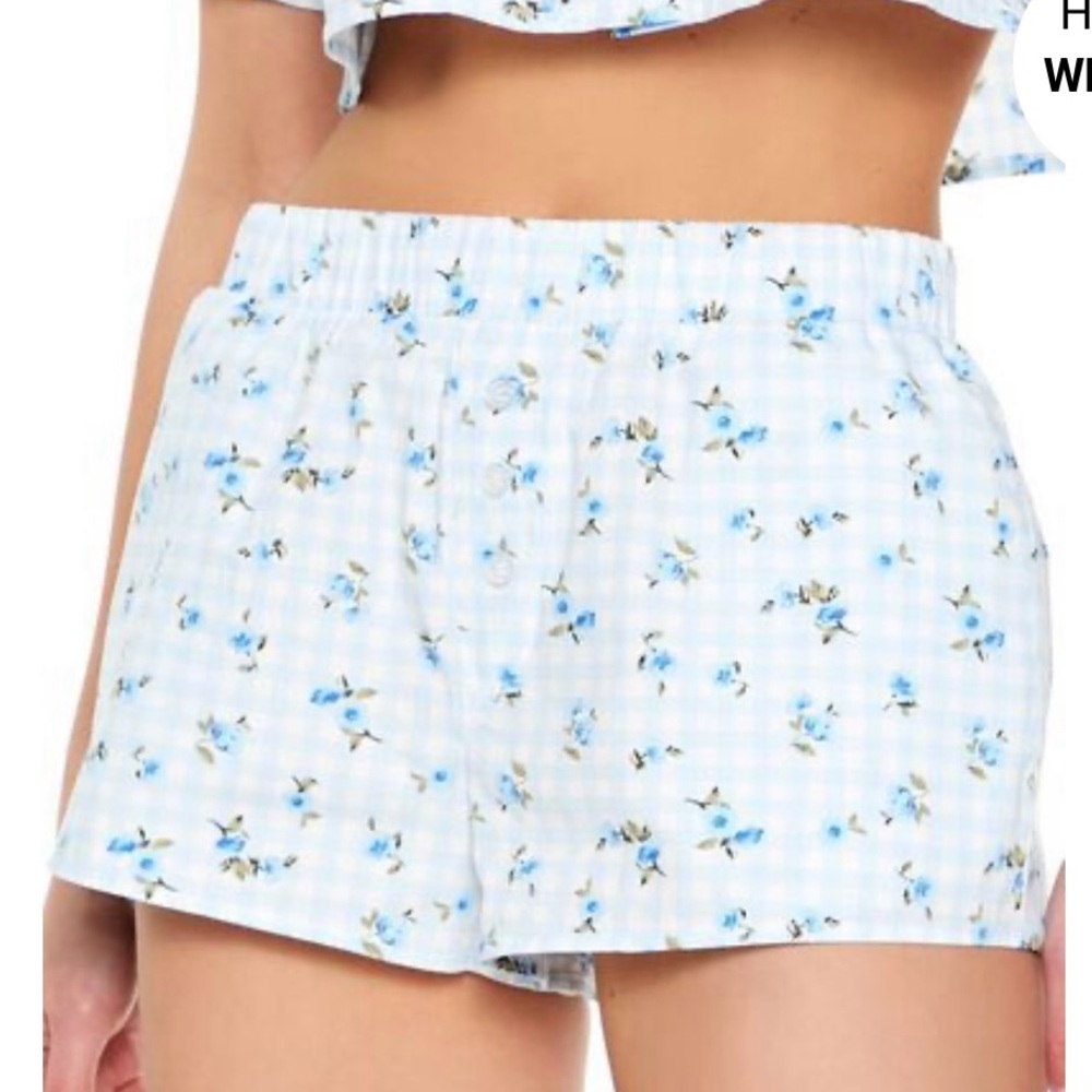 Floral Blue Women's Shorts / blue and pink.  2 shorts